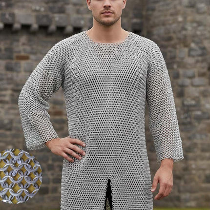 Aluminum Chainmail Shirt – 9mm Round Riveted Rings with Washers