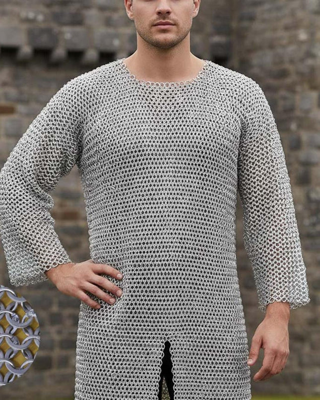 Aluminum Chainmail Shirt – 9mm Round Riveted Rings with Washers