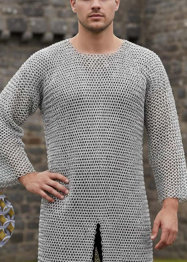 Aluminum Chainmail Shirt – 9mm Round Riveted Rings with Washers