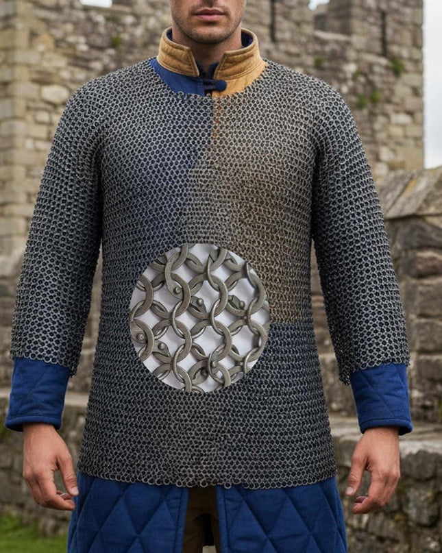 Chainmail Hauberk Shirt – 9mm Round Riveted Rings with Washers