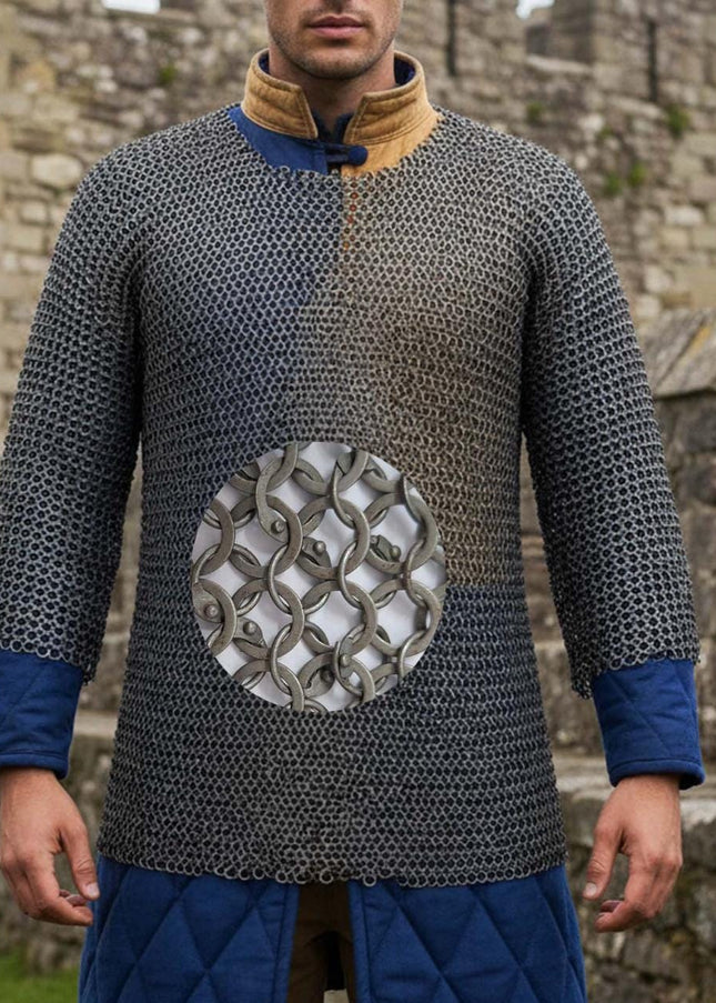 Chainmail Hauberk Shirt – 9mm Round Riveted Rings with Washers