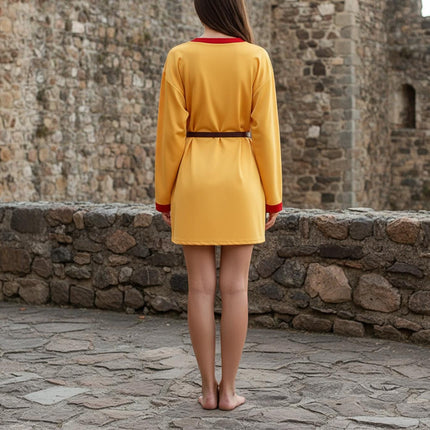 Medieval Tunic – Yellow with Red Accents