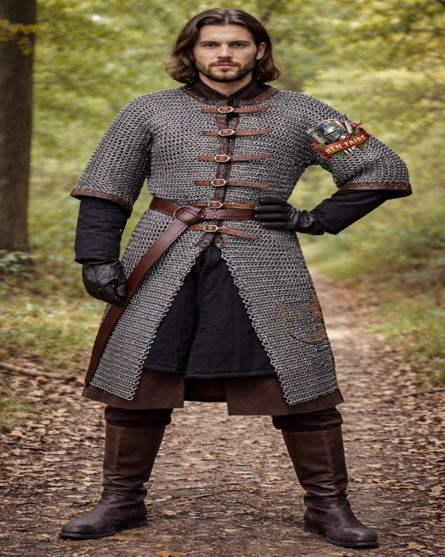 Chainmail Armor Shirt – 8mm Round Riveted Rings with Washers