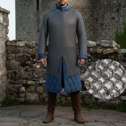 Medieval Chainmail Shirt Full Sleeve – 9mm Riveted Rings with Washers
