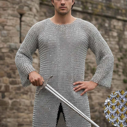 Aluminum Chainmail Shirt – 9mm Round Riveted Rings with Washers