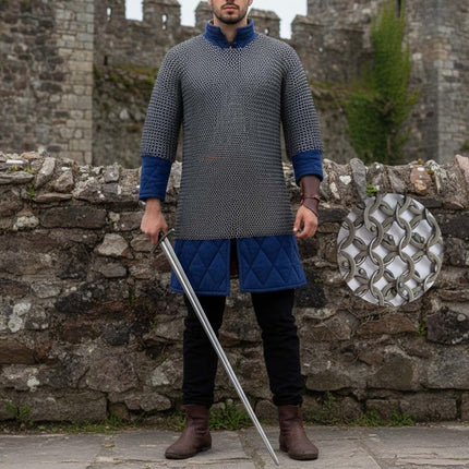 Chainmail Hauberk Shirt – 9mm Round Riveted Rings with Washers