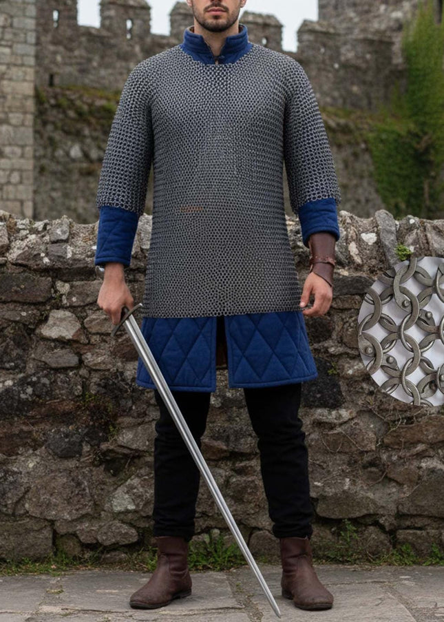 Chainmail Hauberk Shirt – 9mm Round Riveted Rings with Washers