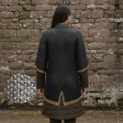 Chainmail Shirt – 8MM Flat Riveted Rings with Washers and Brass Rows