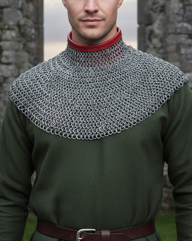 Medieval Chainmail Collar - Flat Riveted And Washers