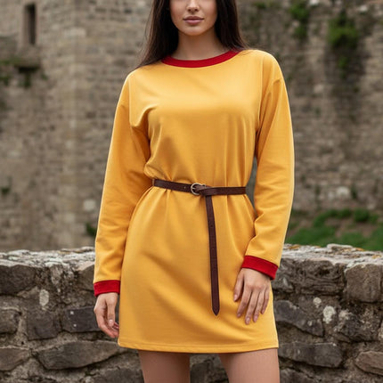 Medieval Tunic – Yellow with Red Accents