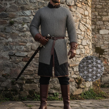 Chainmail Shirt | 9mm Flat Riveted Armor with Washers