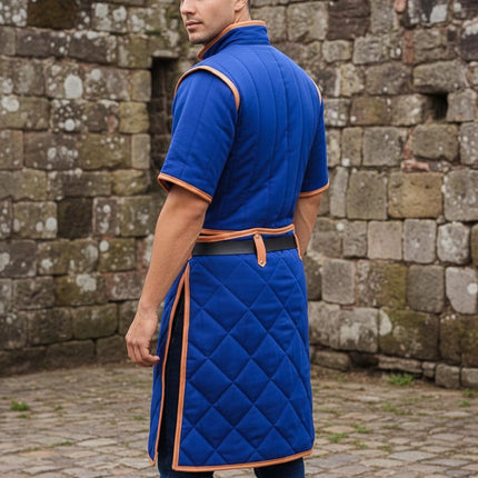 Renaissance Faire Gambeson With Leather Trim