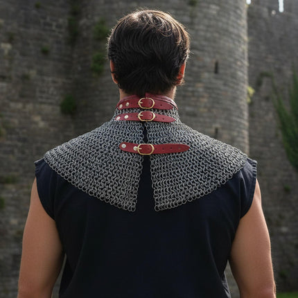 Medieval Chainmail Collar - Flat Riveted And Washers