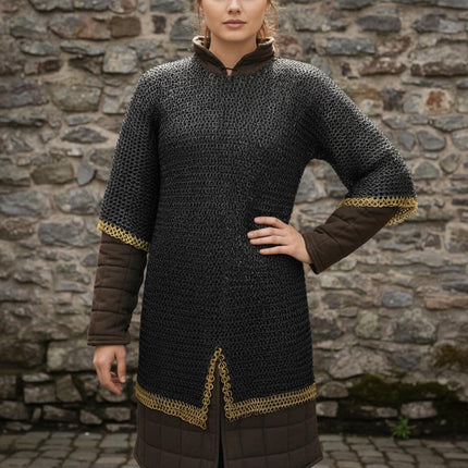 Chainmail Shirt – 8MM Flat Riveted Rings with Washers and Brass Rows