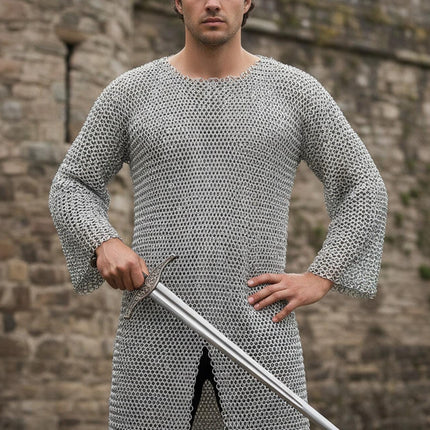 Aluminum Chainmail Shirt – 9mm Round Riveted Rings with Washers