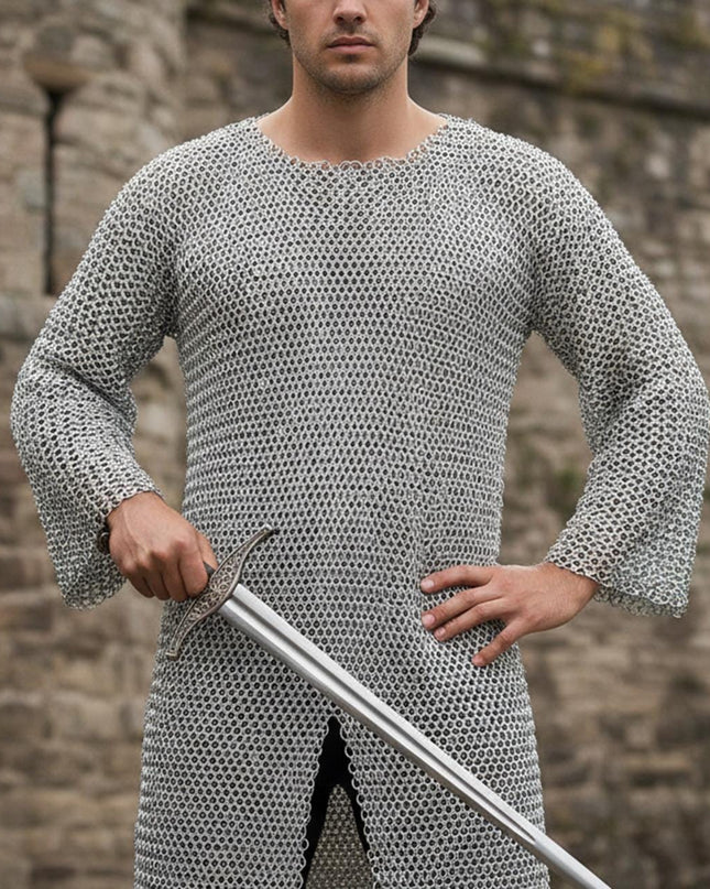 Aluminum Chainmail Shirt – 9mm Round Riveted Rings with Washers