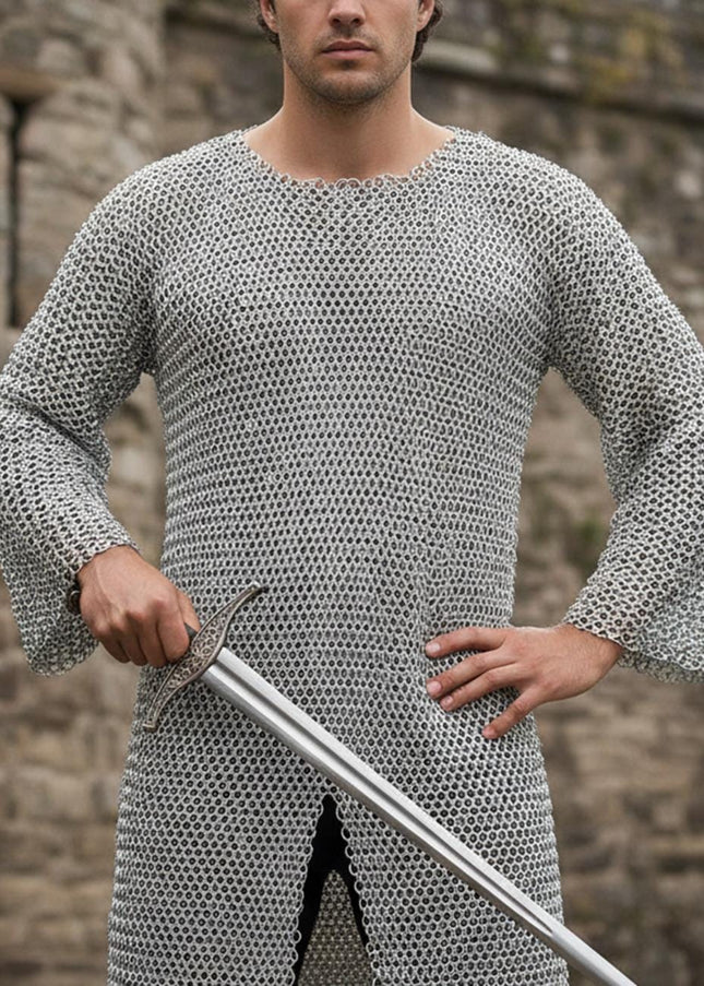 Aluminum Chainmail Shirt – 9mm Round Riveted Rings with Washers