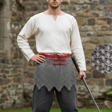 Medieval Chainmail Skirt – 9mm Flat Riveted Rings with Washers