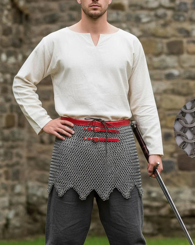 Medieval Chainmail Skirt – 9mm Flat Riveted Rings with Washers