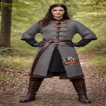Chainmail Armor Shirt – 9mm Flat Riveted Rings with Washers for LARP & Cosplay