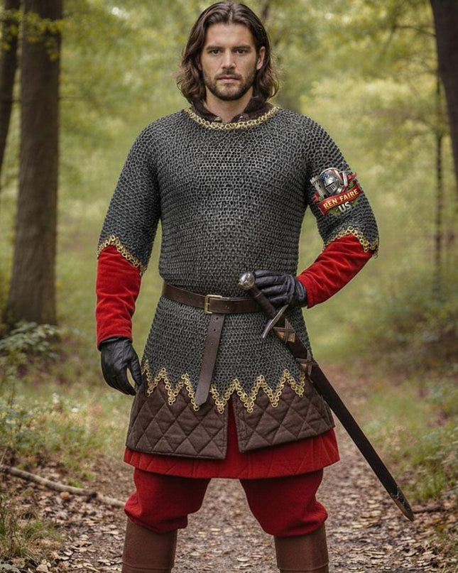 9mm Flat Riveted Chainmail Shirt with Washers – Medieval LARP & Cosplay Armor