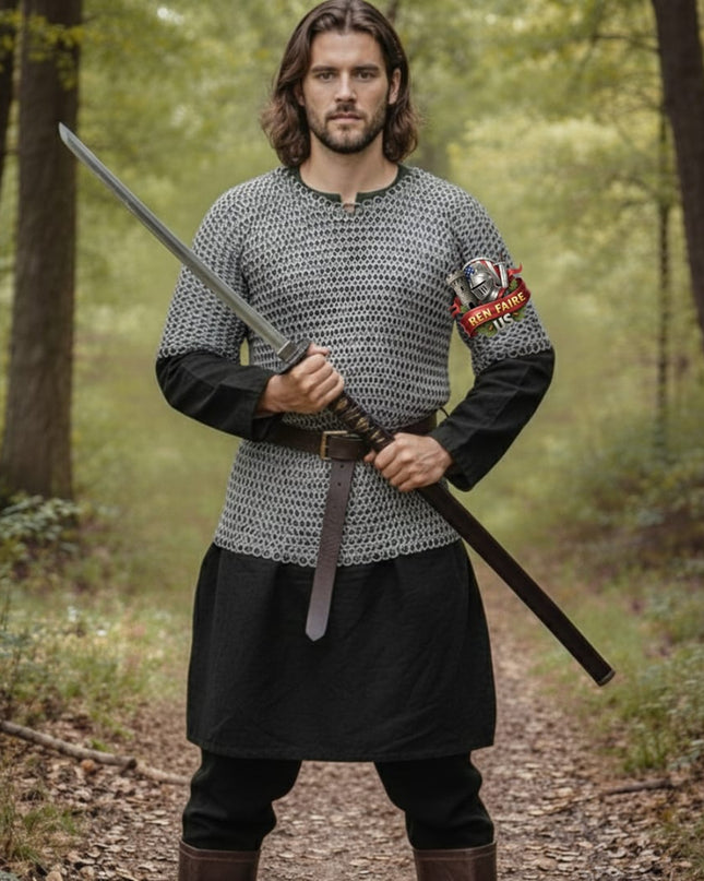 8mm Flat Riveted Chainmail Shirt with Washers – Medieval Knight Armor