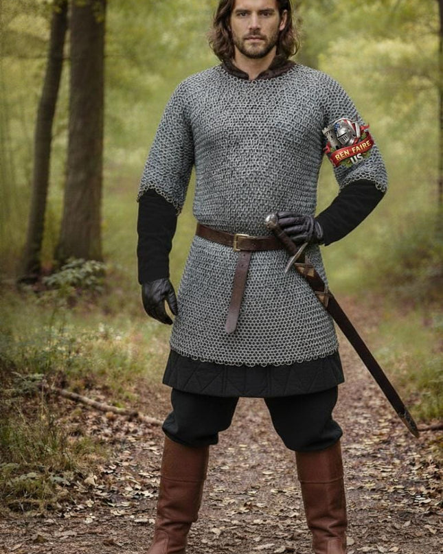 8mm Flat Riveted Chainmail Shirt with Washers – Medieval Knight Armor