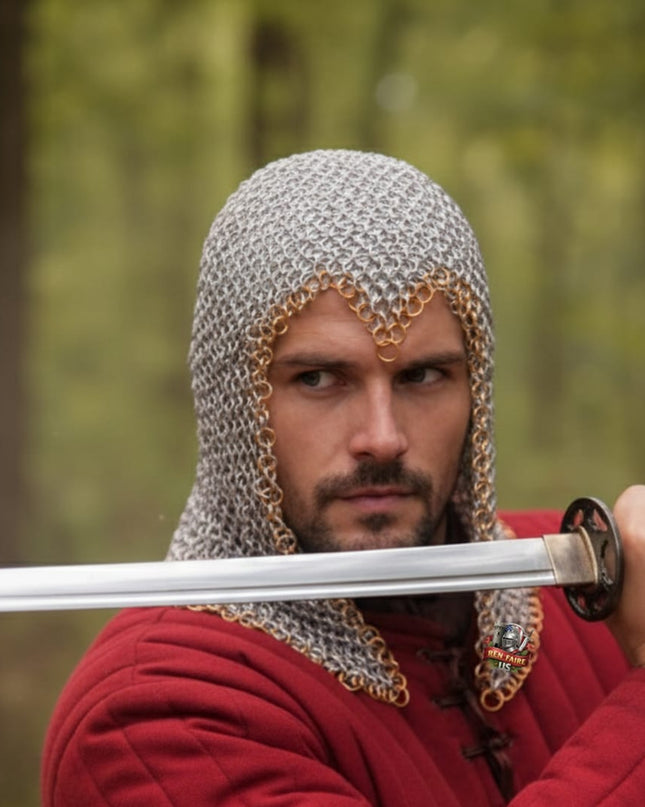 10MM Aluminum Butted Chainmail Coif – Medieval Armor Hood