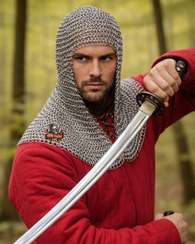 Chainmail Hood – 16 Gauge Aluminum Butted Coif for LARP, Cosplay & Ren Faire