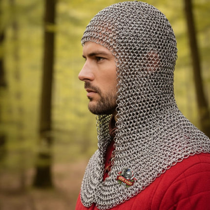 Chainmail Hood – 16 Gauge Aluminum Butted Coif for LARP, Cosplay & Ren Faire