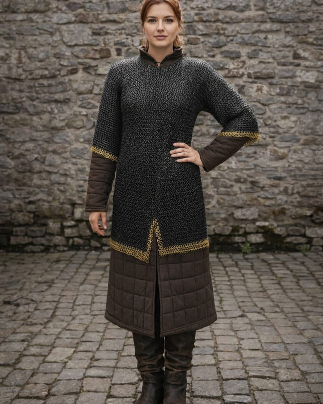 Chainmail Shirt – 8MM Flat Riveted Rings with Washers and Brass Rows