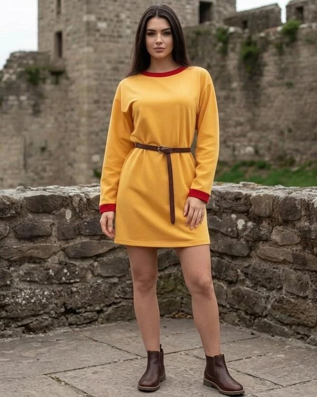 Medieval Tunic – Yellow with Red Accents