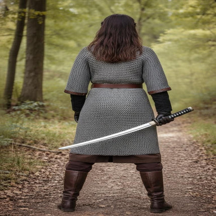 Chainmail Armor Shirt – 9mm Flat Riveted Rings with Washers for LARP & Cosplay