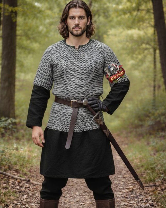 9mm Flat Riveted Chainmail Shirt with Washers – Medieval Knight Armor