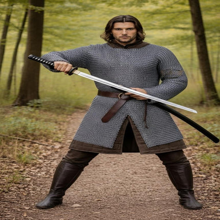 Chainmail Shirt 6mm Flat Riveted with Washers – Viking LARP Armor
