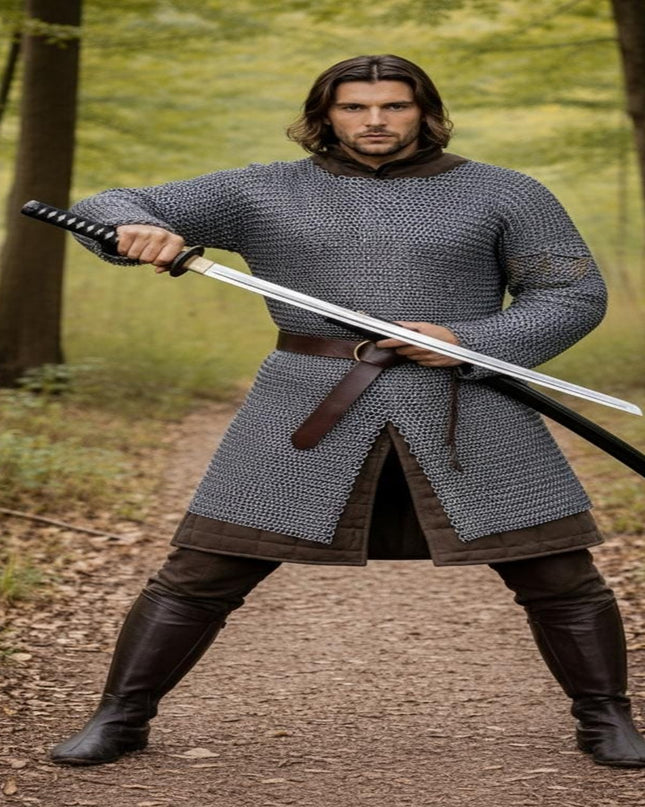Chainmail Shirt 6mm Flat Riveted with Washers – Viking LARP Armor