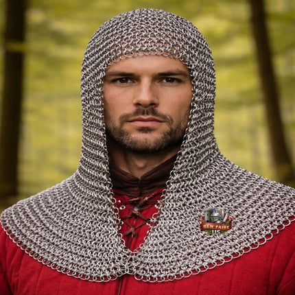 Chainmail Hood – 16 Gauge Aluminum Butted Coif for LARP, Cosplay & Ren Faire