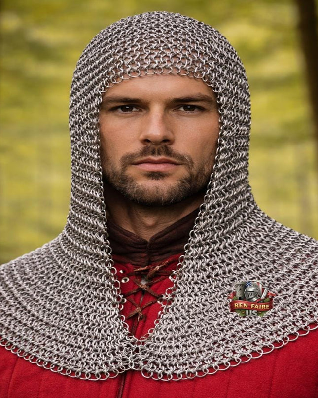 Chainmail Hood – 16 Gauge Aluminum Butted Coif for LARP, Cosplay & Ren Faire