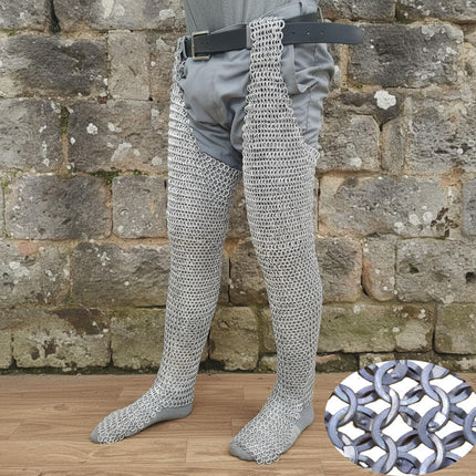Aluminum Chainmail Chausses – 9mm Flat Ring Riveted and Washers
