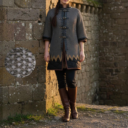 Chainmail Shirt – 9mm Flat Rings with Washers with Brass Trim