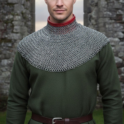 Medieval Chainmail Collar - Flat Riveted And Washers