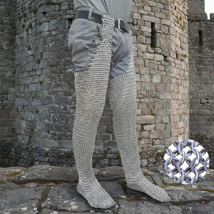 Aluminum Chainmail Chausses – 9mm Flat Ring Riveted and Washers