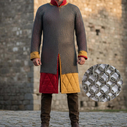 Medieval Chainmail Shirt Full Sleeve – 9mm Riveted Rings with Washers