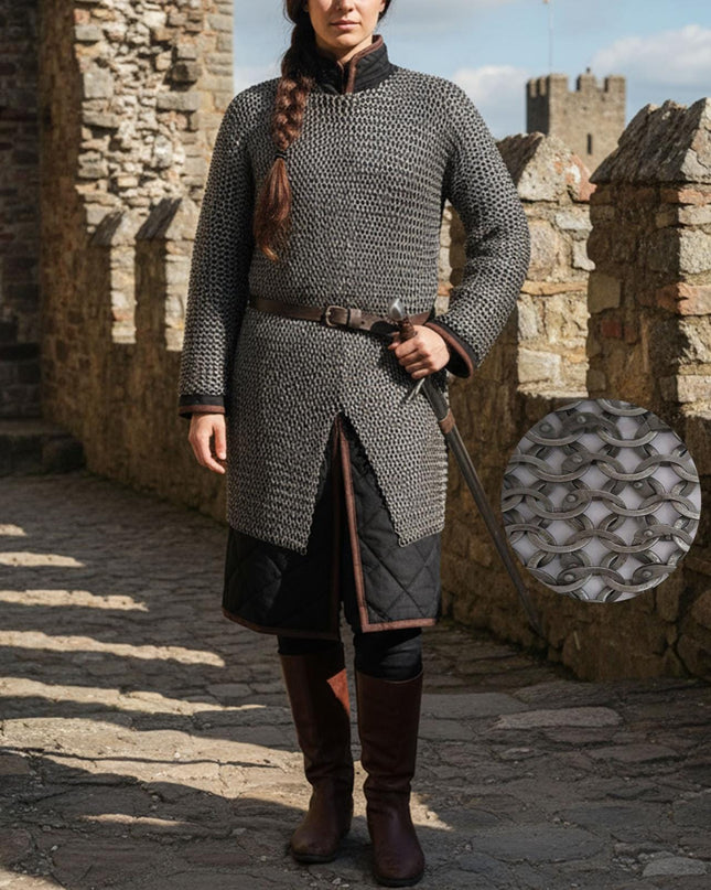 Medieval Chainmail Shirt – 9mm Flat Riveted Rings with Solid Washers