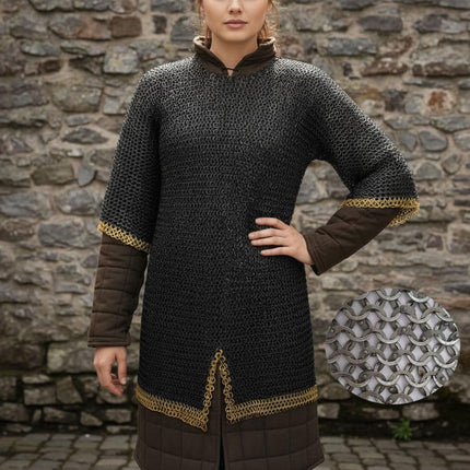 Chainmail Shirt – 8MM Flat Riveted Rings with Washers and Brass Rows
