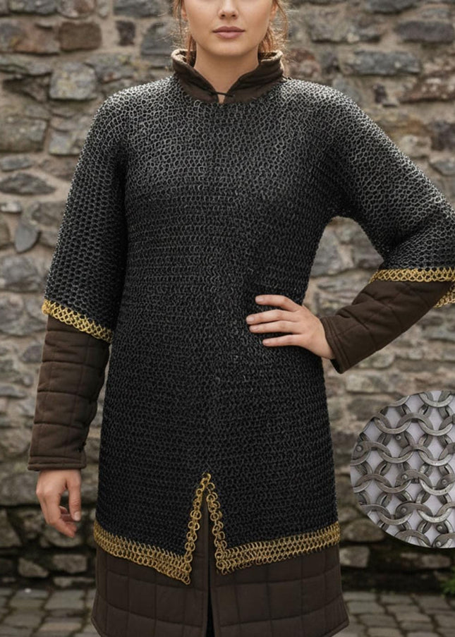 Chainmail Shirt – 8MM Flat Riveted Rings with Washers and Brass Rows