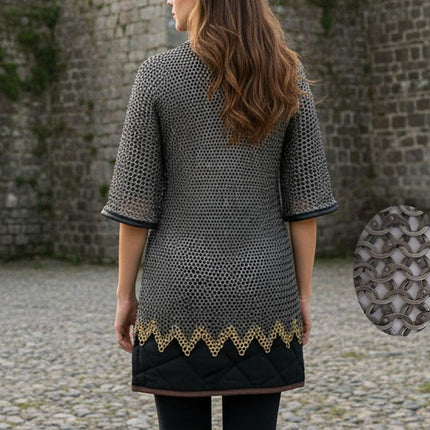 Chainmail Shirt – 9mm Flat Rings with Washers with Brass Trim