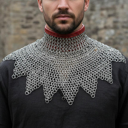 Medieval Chainmail Collar – Flat Riveted Rings with Washers