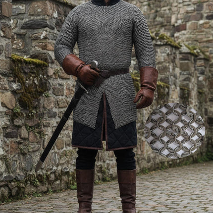 Medieval Knight Chainmail Shirt – 9mm Round Riveted with Washers