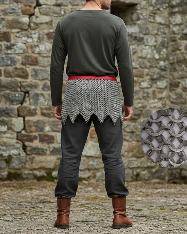 Medieval Chainmail Skirt – 9mm Flat Riveted Rings with Washers